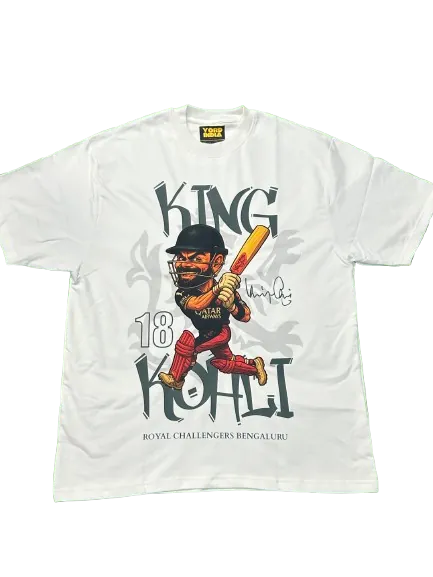 Premium RCB King Kohli Oversized Cricket T-shirt | IPL Edition - alternate view