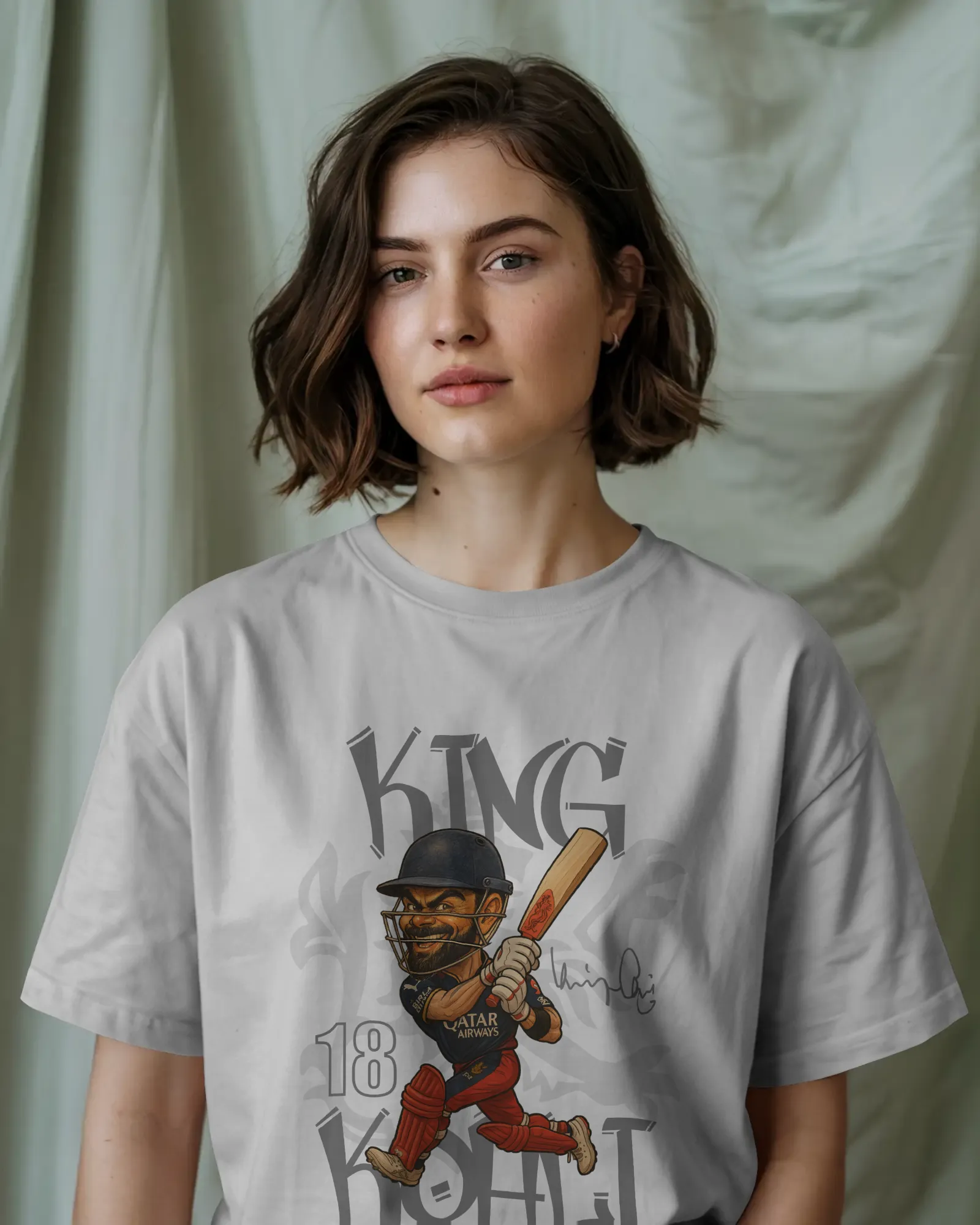 ['Premium RCB King Kohli Oversized Cricket T-shirt | IPL Edition by YORD (T-Shirts) - photo 1 of 8', 'Premium RCB King Kohli Oversized Cricket T-shirt | IPL Edition by YORD (T-Shirts) - photo 2 of 8', 'Premium RCB King Kohli Oversized Cricket T-shirt | IPL Edition by YORD (T-Shirts) - photo 3 of 8', 'Premium RCB King Kohli Oversized Cricket T-shirt | IPL Edition by YORD (T-Shirts) - photo 4 of 8', 'Premium RCB King Kohli Oversized Cricket T-shirt | IPL Edition by YORD (T-Shirts) - photo 5 of 8', 'Premium RC