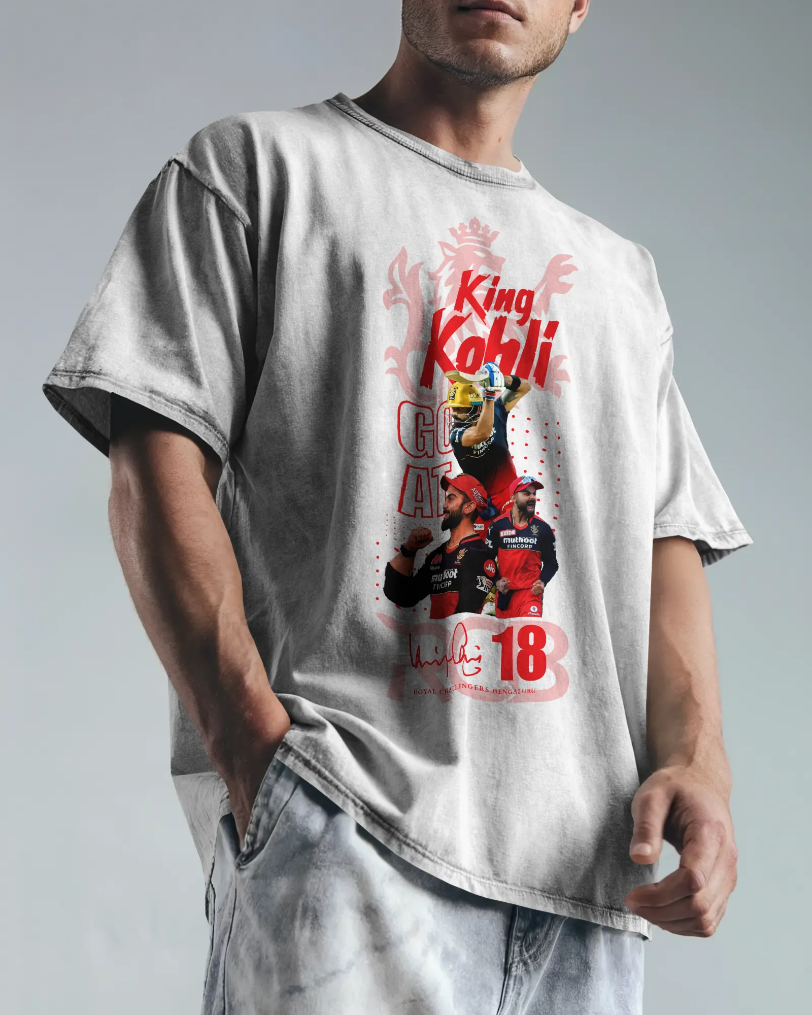 ['Premium RCB King Kohli Oversized T-shirt | Limited Edition by YORD (T-Shirts) - photo 1 of 9', 'Premium RCB King Kohli Oversized T-shirt | Limited Edition by YORD (T-Shirts) - photo 2 of 9', 'Premium RCB King Kohli Oversized T-shirt | Limited Edition by YORD (T-Shirts) - photo 3 of 9', 'Premium RCB King Kohli Oversized T-shirt | Limited Edition by YORD (T-Shirts) - photo 4 of 9', 'Premium RCB King Kohli Oversized T-shirt | Limited Edition by YORD (T-Shirts) - photo 5 of 9', 'Premium RCB King Kohli Oversiz