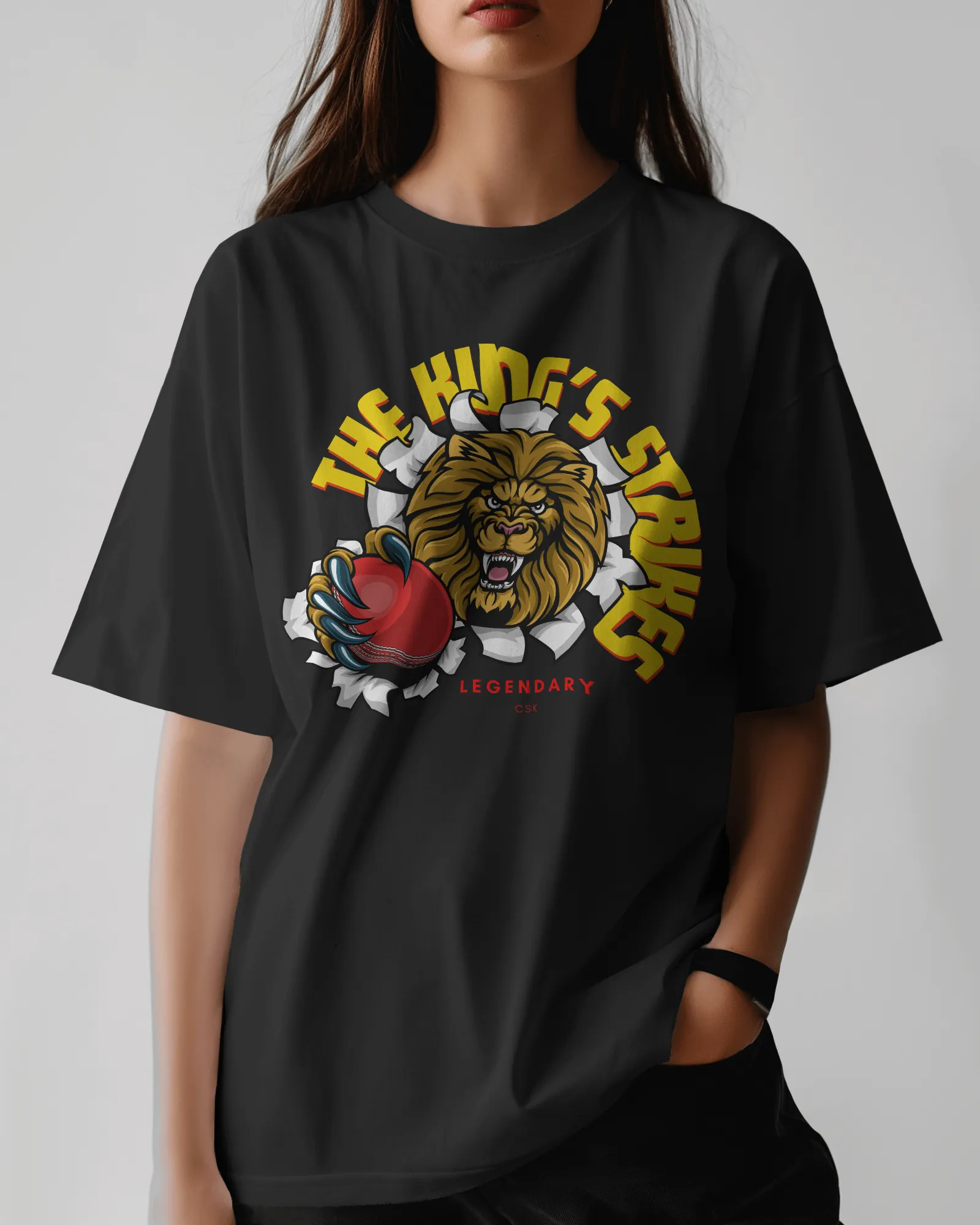 ["Premium RCB King's Strike Oversized Cricket T-shirt - IPL Edition by YORD (T-Shirts) - photo 1 of 5", "Premium RCB King's Strike Oversized Cricket T-shirt - IPL Edition by YORD (T-Shirts) - photo 2 of 5", "Premium RCB King's Strike Oversized Cricket T-shirt - IPL Edition by YORD (T-Shirts) - photo 3 of 5", "Premium RCB King's Strike Oversized Cricket T-shirt - IPL Edition by YORD (T-Shirts) - photo 4 of 5", "Premium RCB King's Strike Oversized Cricket T-shirt - IPL Edition by YORD (T-Shirts) - photo 5 of 