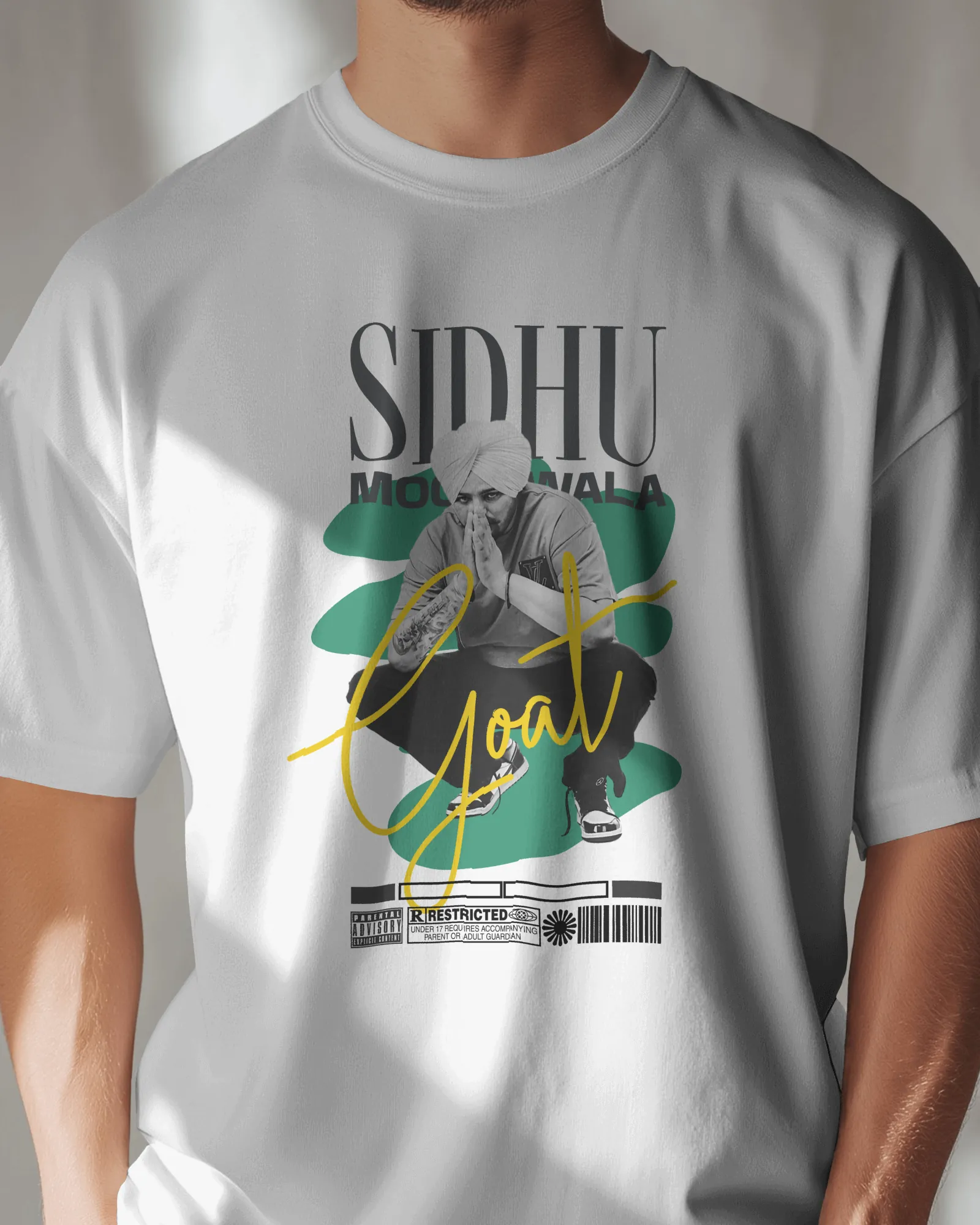 Premium Regular Sidhu Moosewala GOAT Edition White T-shirt