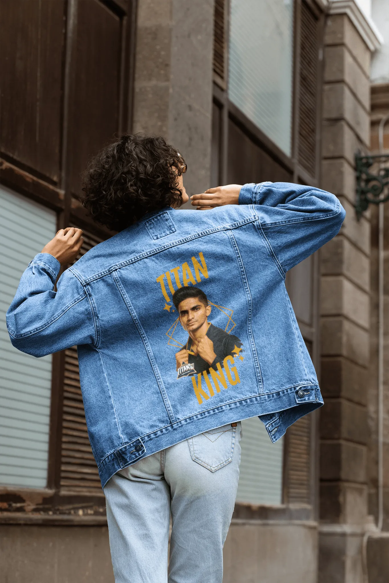 ['Premium Titan King GT Denim Jacket | IPL Fan Edition by YORD (Denim) - photo 1 of 8', 'Premium Titan King GT Denim Jacket | IPL Fan Edition by YORD (Denim) - photo 2 of 8', 'Premium Titan King GT Denim Jacket | IPL Fan Edition by YORD (Denim) - photo 3 of 8', 'Premium Titan King GT Denim Jacket | IPL Fan Edition by YORD (Denim) - photo 4 of 8', 'Premium Titan King GT Denim Jacket | IPL Fan Edition by YORD (Denim) - photo 5 of 8', 'Premium Titan King GT Denim Jacket | IPL Fan Edition by YORD (Denim) - phot
