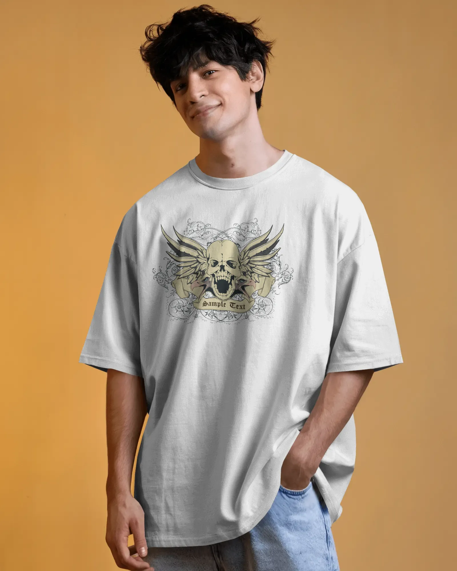Premium Winged Skull Oversized T-shirt | Limited Edition - alternate view
