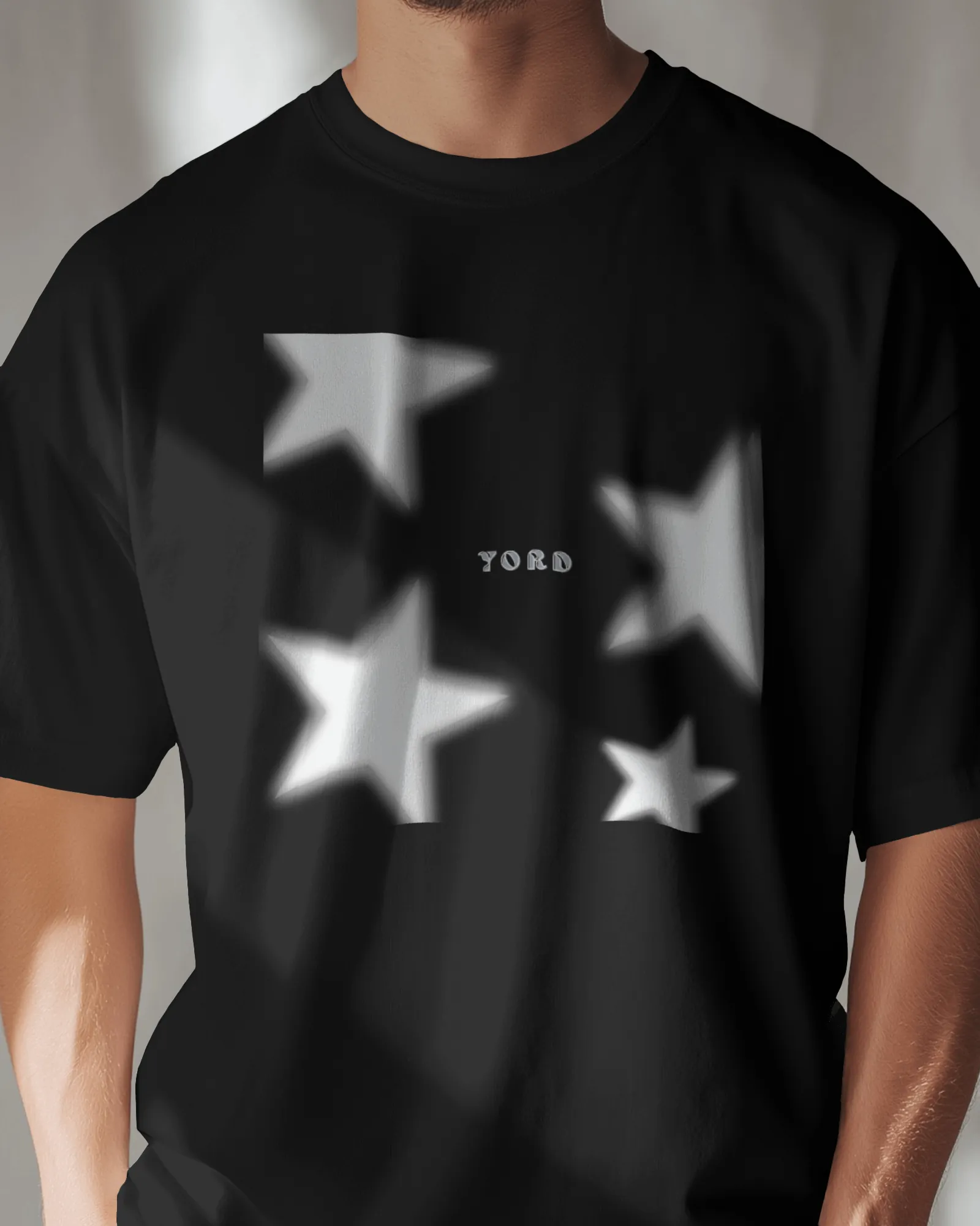 Premium YORD Star Glow Print Black Regular  T-Shirt - Limited Edition
