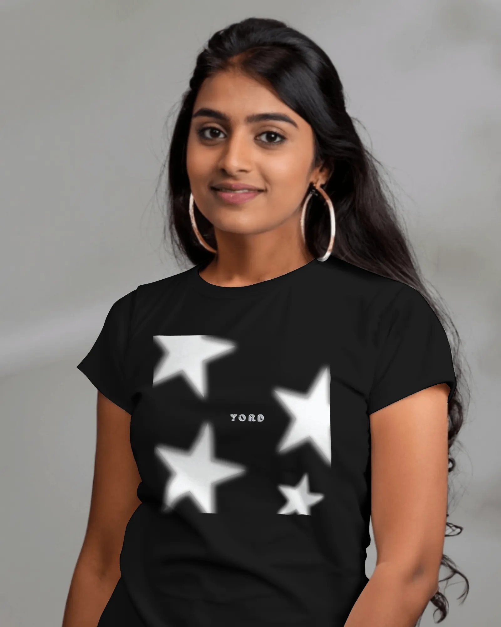 Premium YORD Star Glow Print Black Regular  T-Shirt - Limited Edition - alternate view