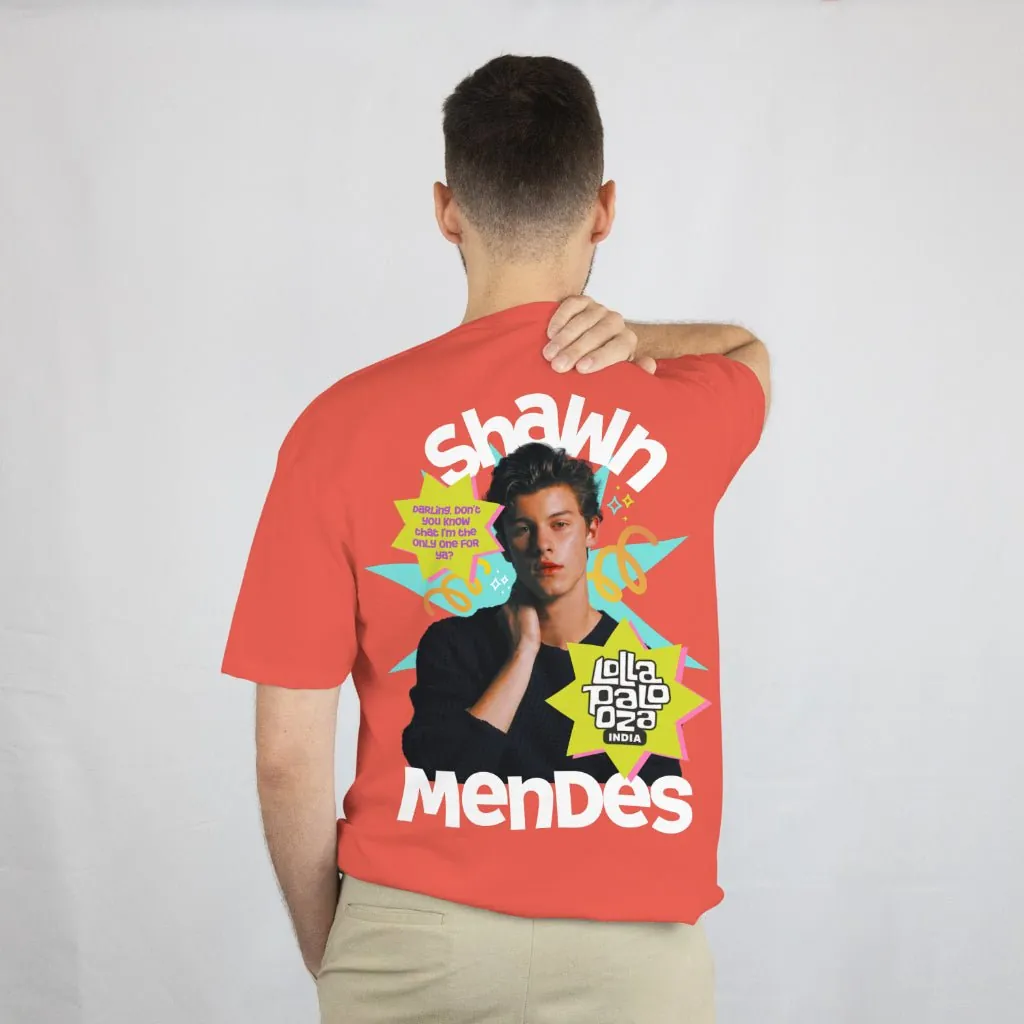 ['Shawn Mendes Premium Oversized T-Shirt – Lollapalooza India Edition | Luxury Cotton Fabric by YORD (T-Shirts) - photo 1 of 4', 'Shawn Mendes Premium Oversized T-Shirt – Lollapalooza India Edition | Luxury Cotton Fabric by YORD (T-Shirts) - photo 2 of 4', 'Shawn Mendes Premium Oversized T-Shirt – Lollapalooza India Edition | Luxury Cotton Fabric by YORD (T-Shirts) - photo 3 of 4', 'Shawn Mendes Premium Oversized T-Shirt – Lollapalooza India Edition | Luxury Cotton Fabric by YORD (T-Shirts) - photo 4 of 4']