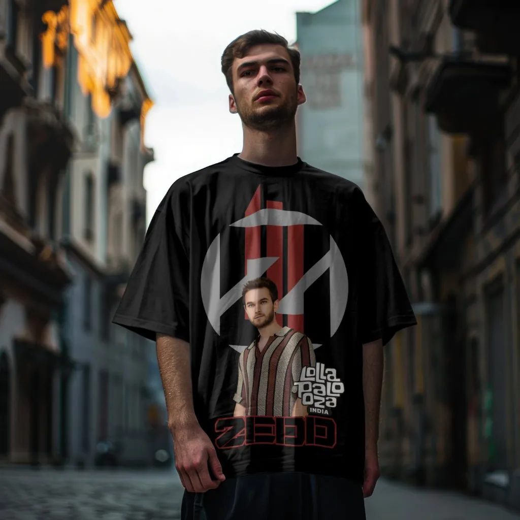 ['ZEDD Premium Oversized Luxury T-Shirt – Lollapalooza India Edition by YORD (T-Shirts) - photo 1 of 4', 'ZEDD Premium Oversized Luxury T-Shirt – Lollapalooza India Edition by YORD (T-Shirts) - photo 2 of 4', 'ZEDD Premium Oversized Luxury T-Shirt – Lollapalooza India Edition by YORD (T-Shirts) - photo 3 of 4', 'ZEDD Premium Oversized Luxury T-Shirt – Lollapalooza India Edition by YORD (T-Shirts) - photo 4 of 4']